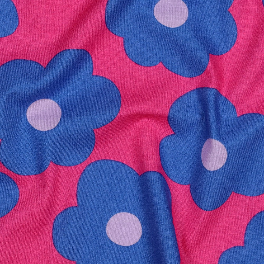 Big Flower Fine Poplin in Bright Pink | Nerida Hansen