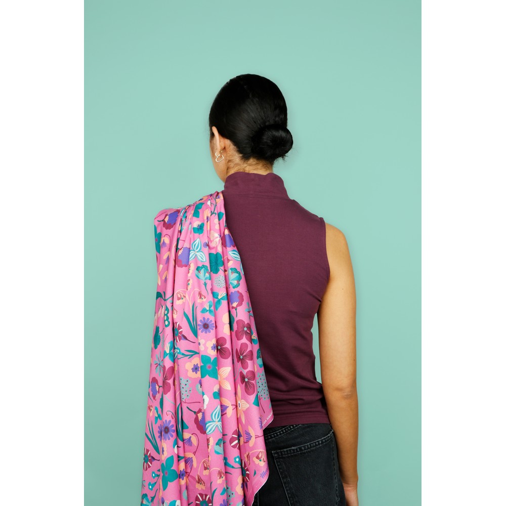 Digital Meadow Flower Fine Poplin in Pink | Nerida Hansen