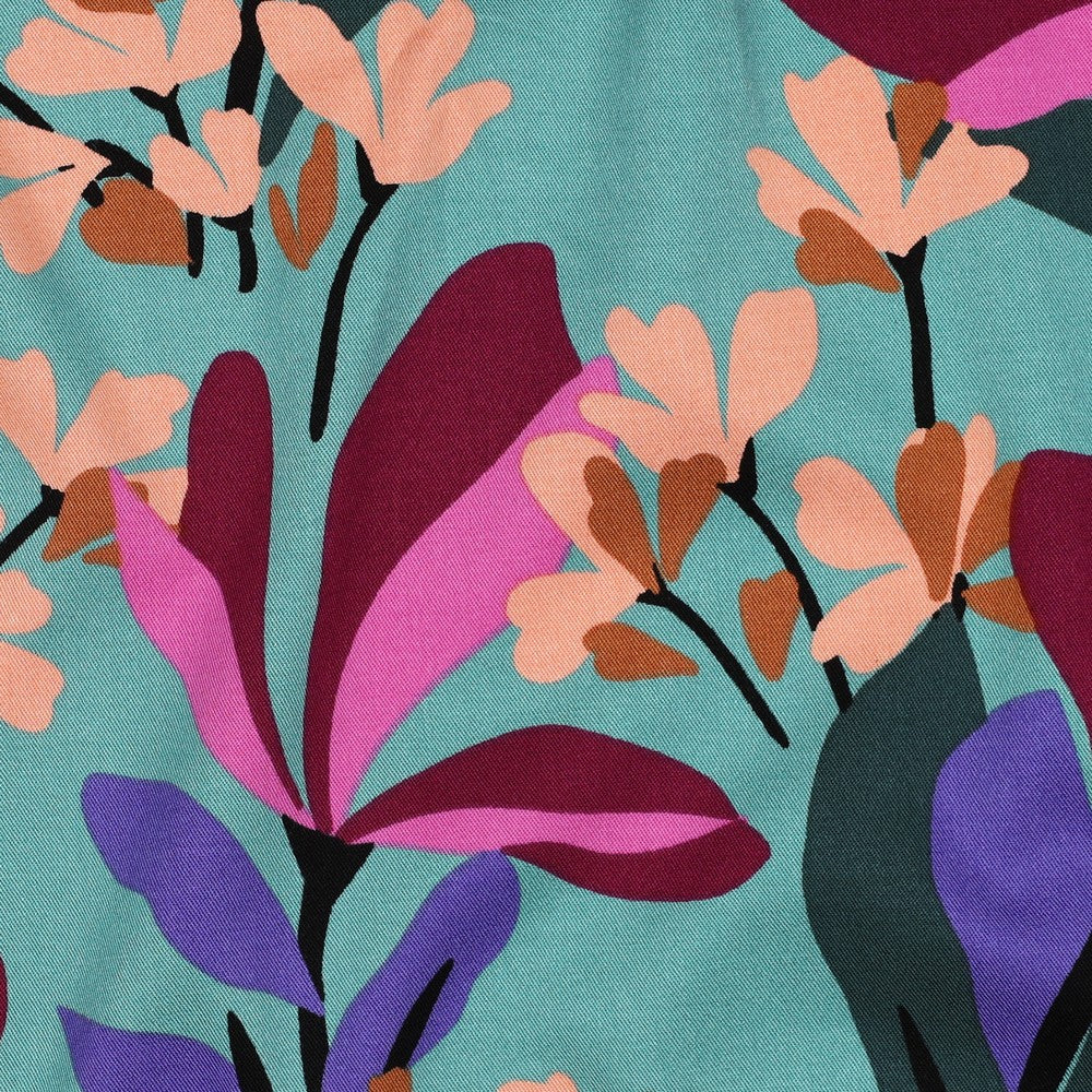 Spring Garden Rosella Stretch Viscose in Sea Blue | Nerida Hansen