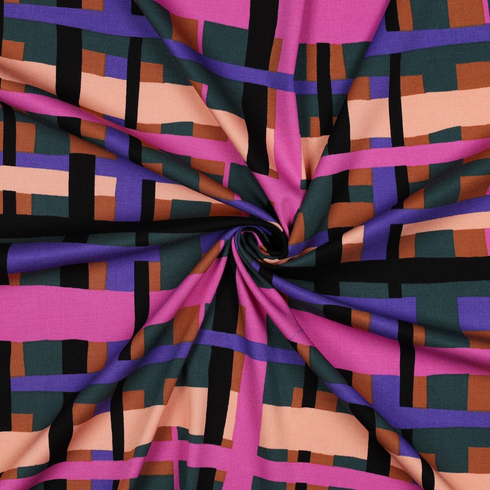 Line Layers Rosella Stretch Viscose in Clay | Nerida Hansen
