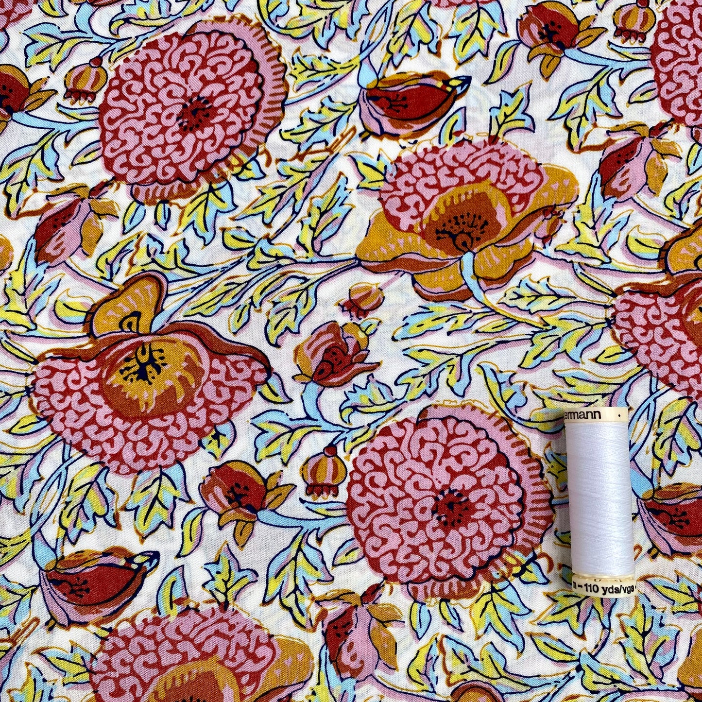 Floral Tencel Lawn | Ivory & Pink