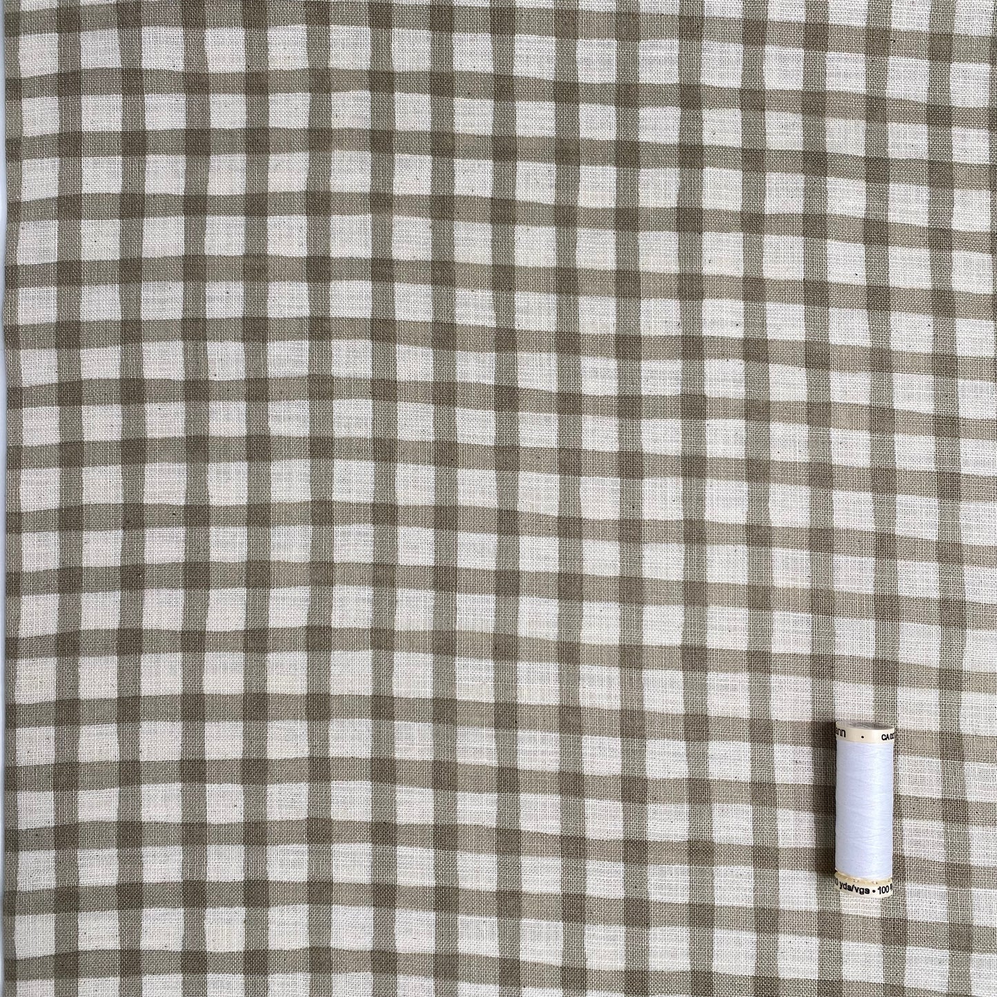 Check Linen-like Slub by Sevenberry | Grey