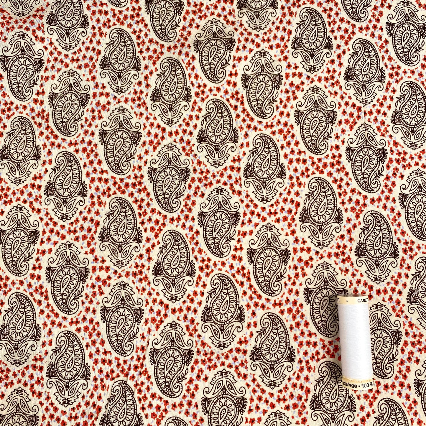 Floral Paisley Ananda Viscose | Beige & Red