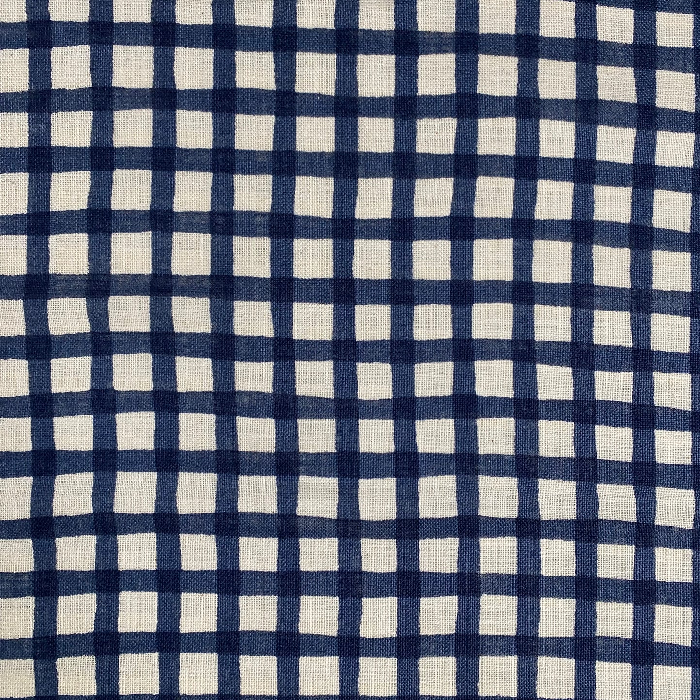 Check Linen-like Slub by Sevenberry | Navy