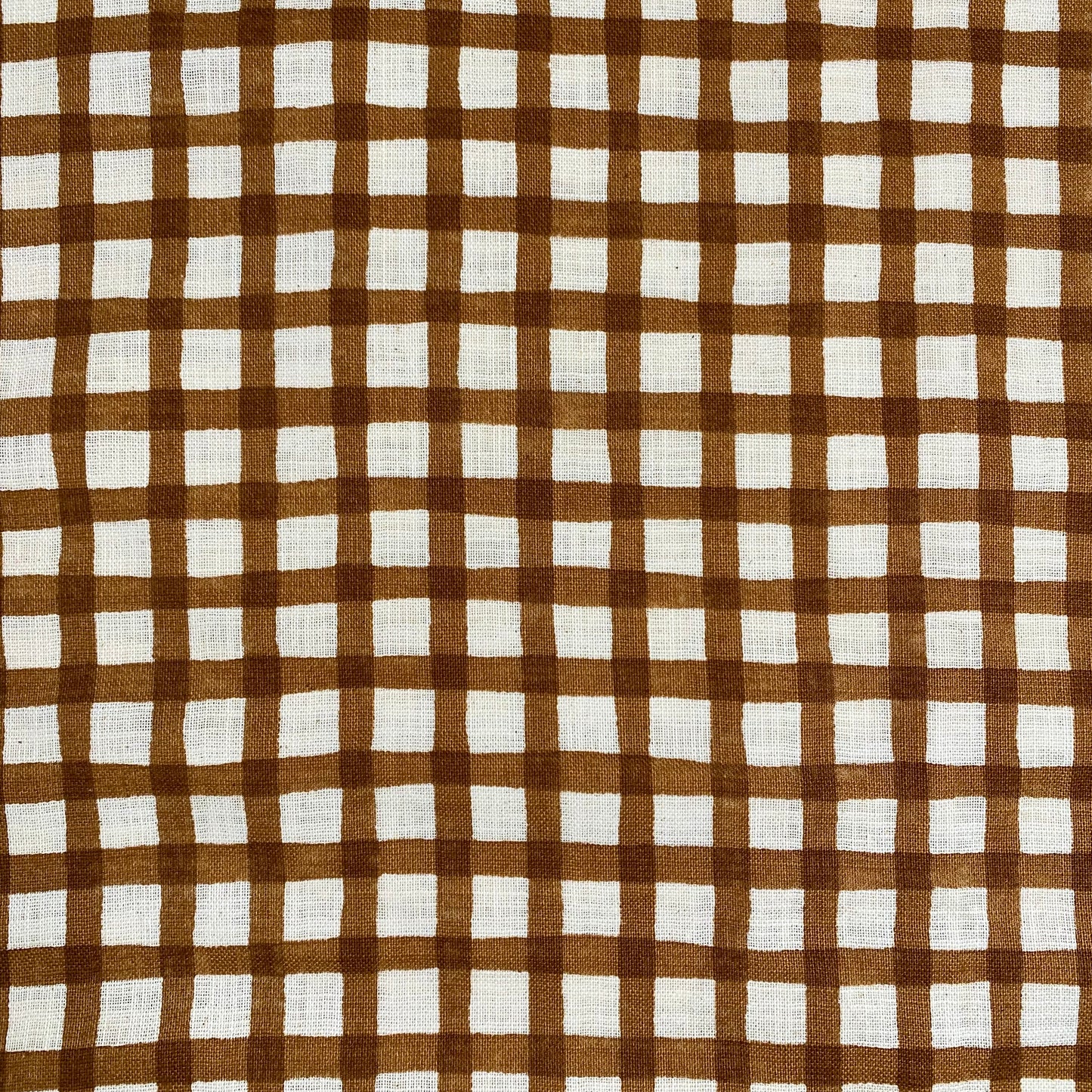 Check Linen-like Slub by Sevenberry | Brown