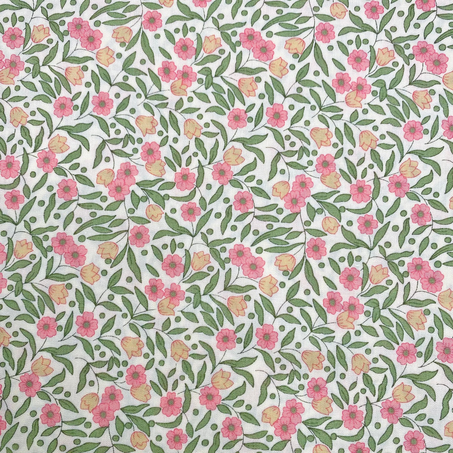 Floral Cotton Poplin | Pink and Green