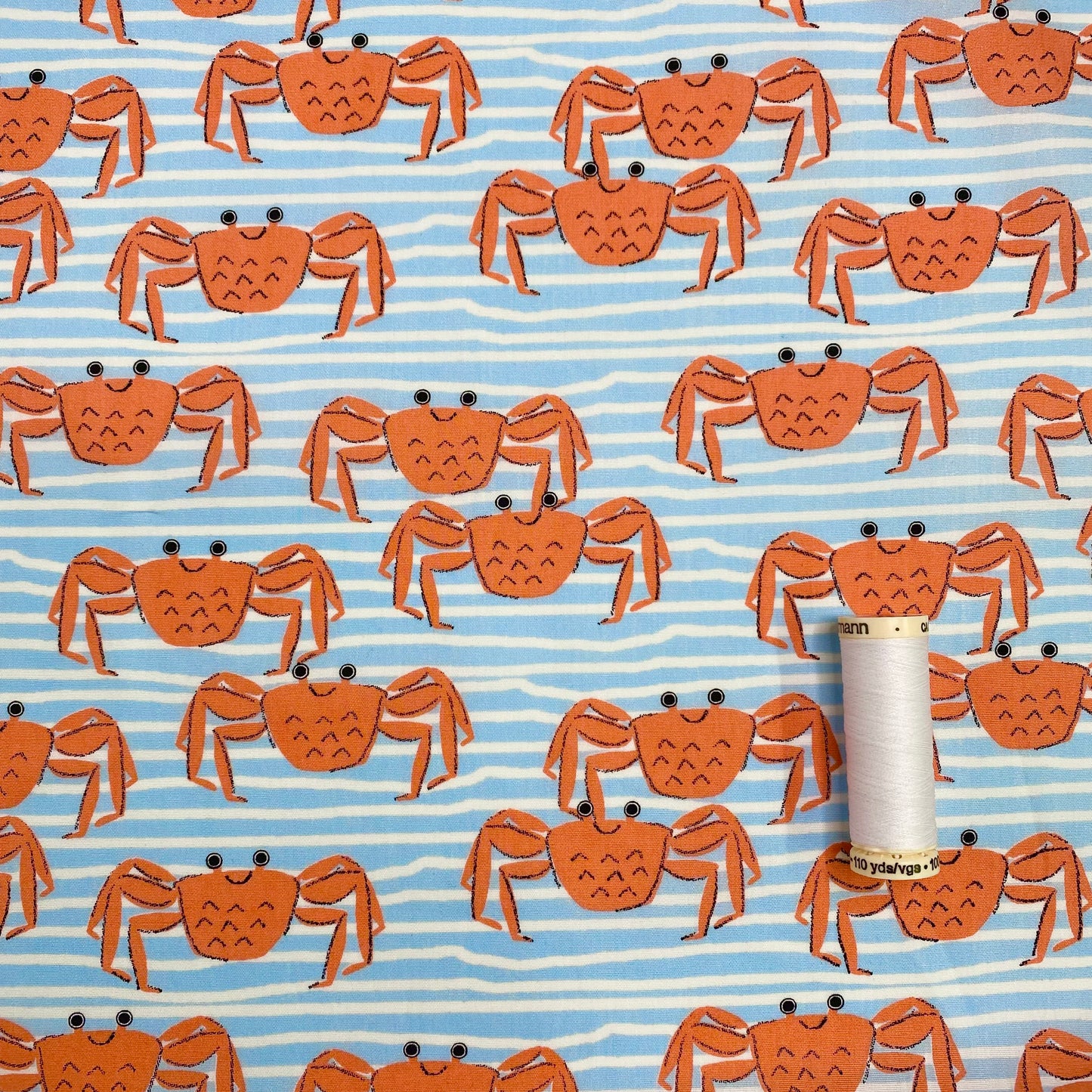 Light Blue Crabs by Sevenberry | 100% Cotton