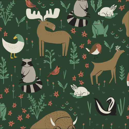 Woodlands | Organic Cotton | Wild Things by Betsy Siber | Cloud 9 Fabrics