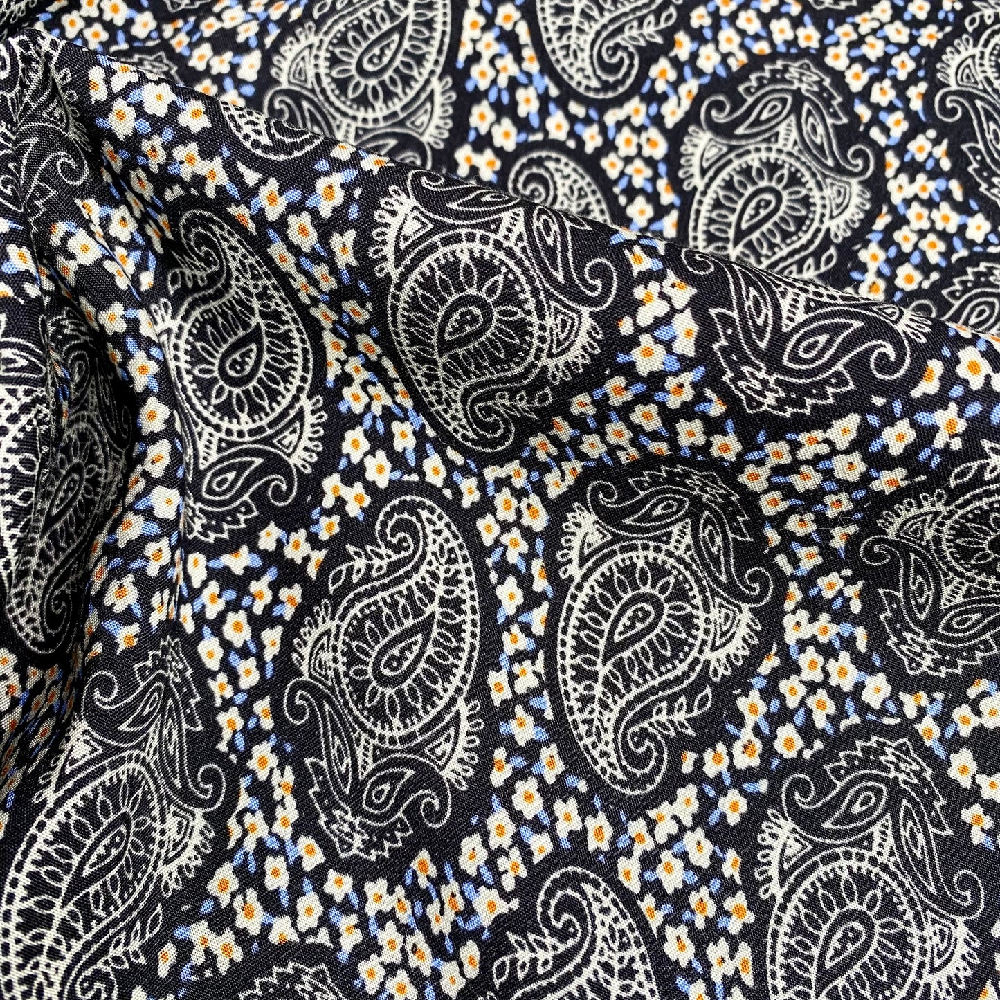 Floral Paisley Ananda Viscose | Dark Navy