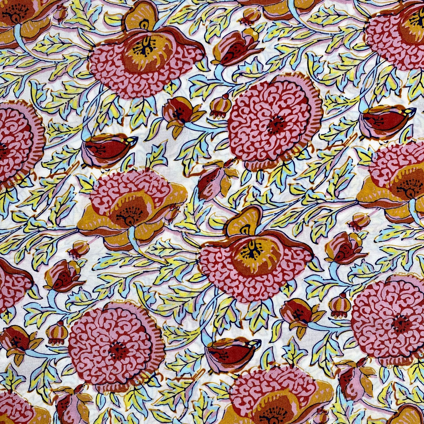 Floral Tencel Lawn | Ivory & Pink
