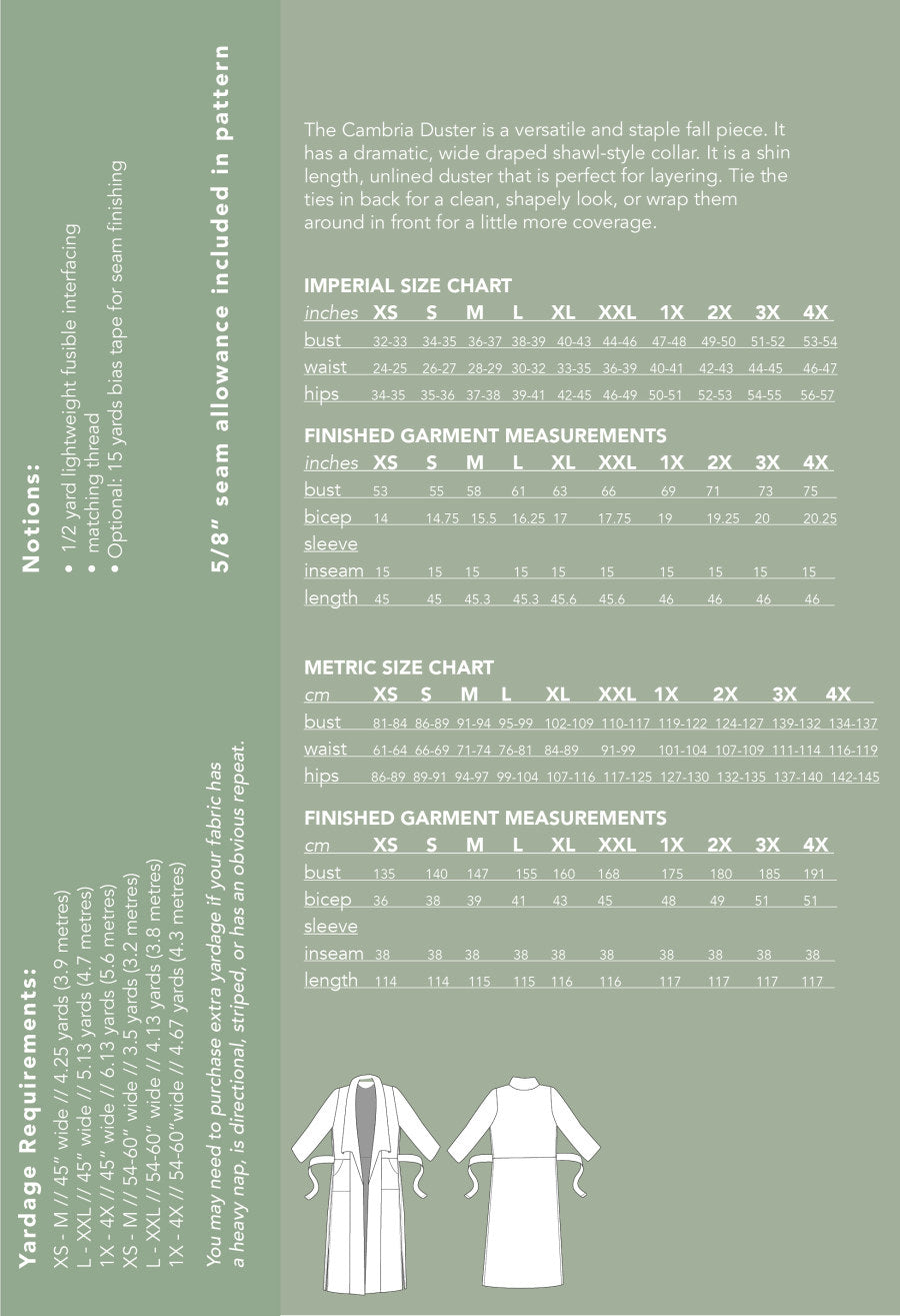 Cambria Duster by Friday Pattern Company