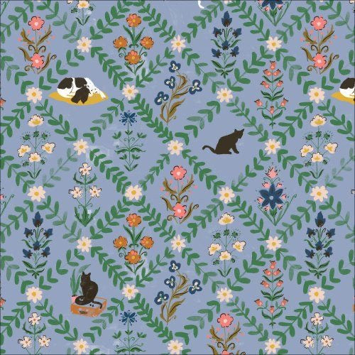 Floral Tiles | Organic Cotton | Sanctuary by Louise Cunningham | Cloud 9 Fabrics