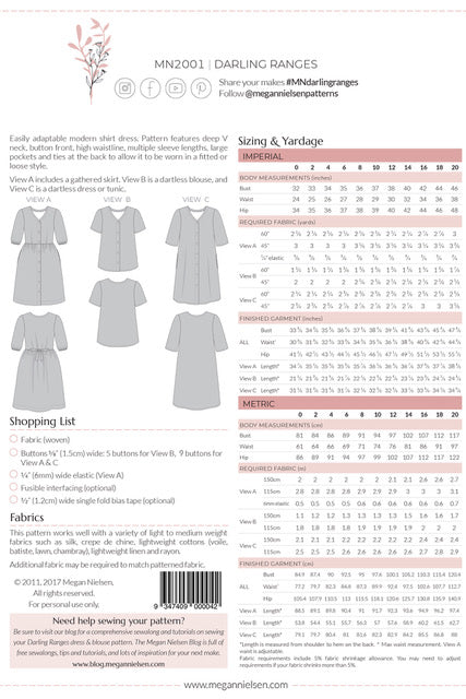 Darling Ranges Dress & Blouse by Megan Nielsen