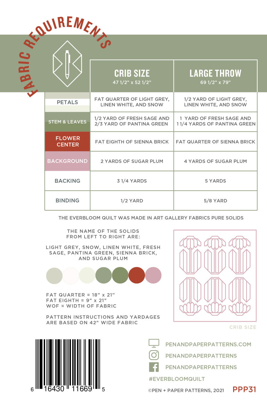 Everbloom Quilt Pattern by Pen + Paper