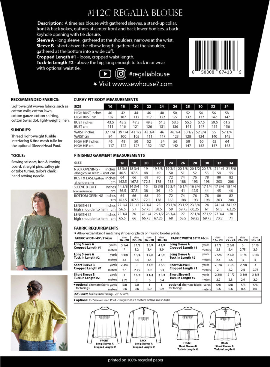 Regalia Blouse by Sew House Seven