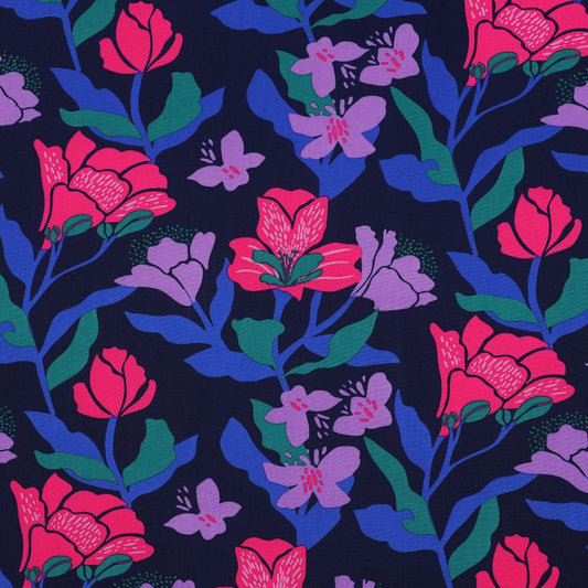 Amira Floral LENZING™ ECOVERO™ in Navy | Nerida Hansen