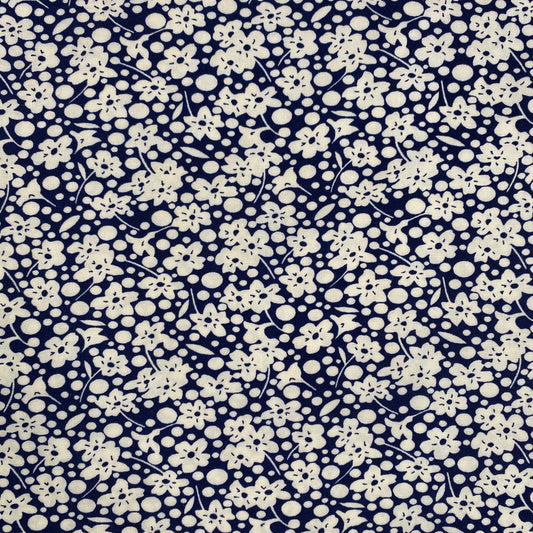 Floral Viscose | Navy