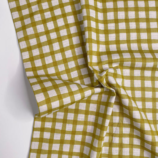 Check Linen-like Slub by Sevenberry | Yellow