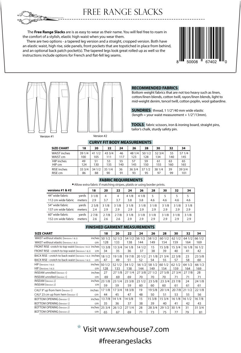 Free Range Slacks Pattern by Sew House Seven