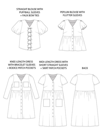Nell Blouse & Dress | Tilly and the Buttons